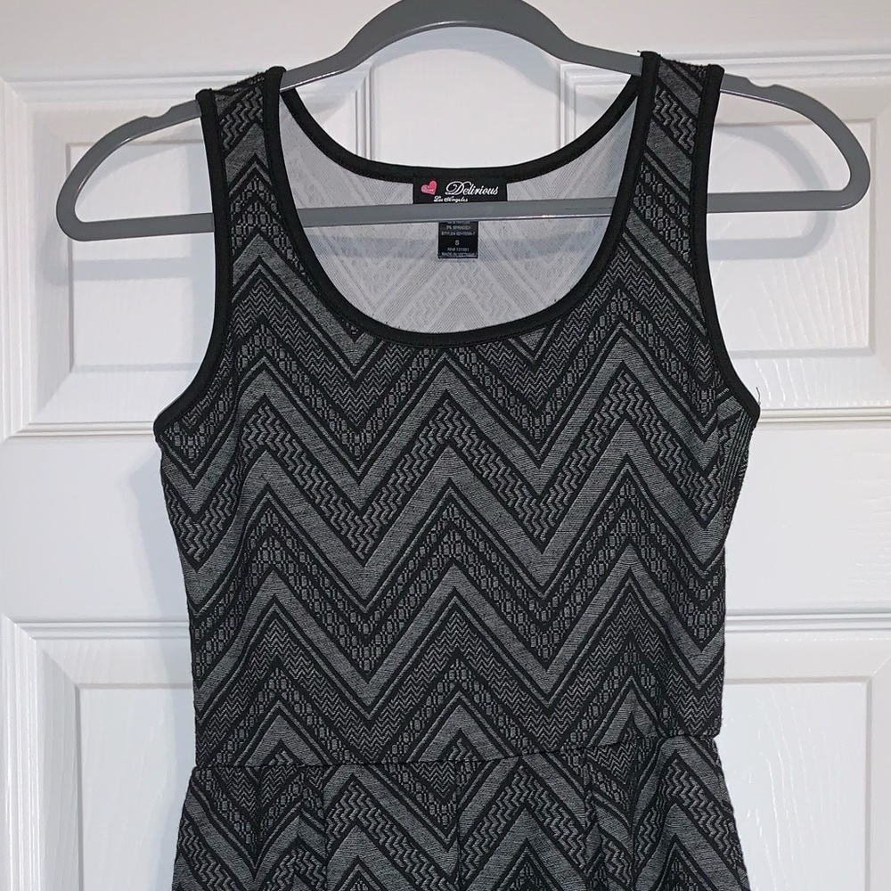 Delirious chevron gray black dress- worn once